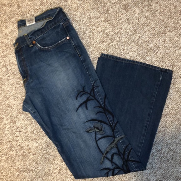 Lucky Brand Denim - Lucky brand flare embroidered denim size 10 30